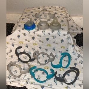 Nuk Baby Bottle Accessories Set with Teal and Gray Handles